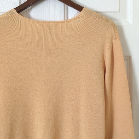 Studio 1 Y2K Vintage Thin Silky Floral Embellished Open Front Cardigan Peach 12 - Picture 11 of 11